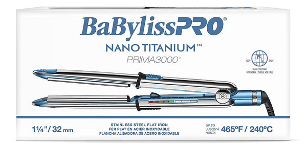 Babyliss Pro Nano Titanium Optima 3000 1.25 Flat Iron BABSS3000T